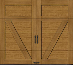 Faux wood carriage house style garage door by Clopay