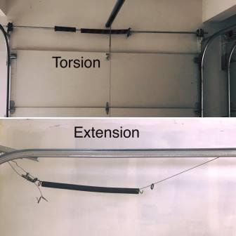 Garage Door extension spring vs garage door torsion spring 