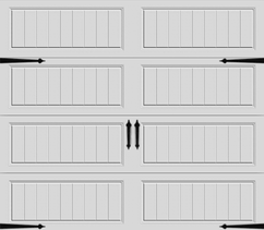 Long panel garage door bead board carriage house